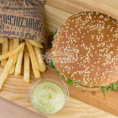 menú burger rebozado patatas salsa