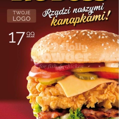Cartel con pollo rebozado
