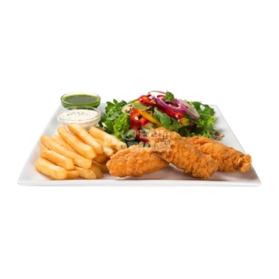 ensalada con tiras picantes al estilo kfc