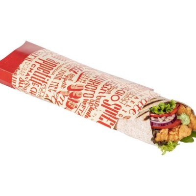 caja desechable para rollito con pollo