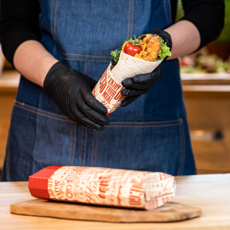 cajas para wrap con cocinero
